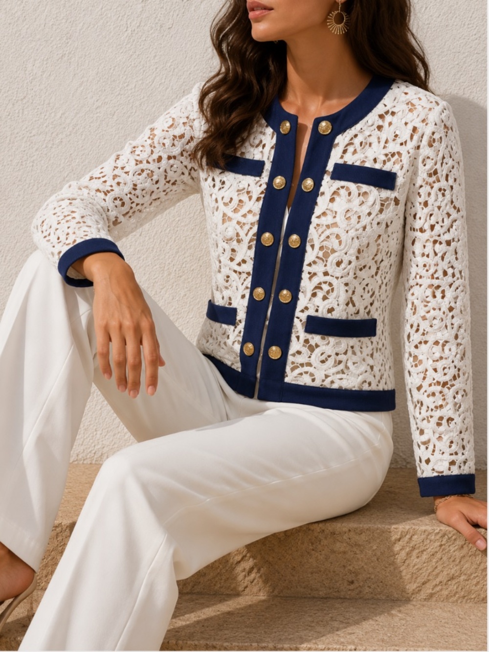 Boston Proper Lace - Denim Jacket.